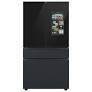 Samsung - Bespoke 23 Cu. Ft. 4-Door French Door Counter Depth Smart Refrigerator with Family Hub - Charcoal Glass/Stainless steel