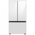 Samsung - BESPOKE 24 cu. ft. 3-Door French Door Counter Depth Smart Refrigerator with Beverage Center - White Glass