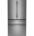 GE Profile - 23.3 Cu. Ft. 4-Door French Door Counter-Depth Smart Refrigerator with Dual-Dispense Auto-Fill Pitcher - Fingerprint Resistant Stainless