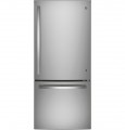 GE 21.0 Cu. Ft. Bottom-Freezer Refrigerator - Fingerprint resistant stainless steel