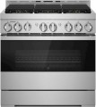 JennAir - NOIR 5.1 Cu. Ft. Self-Cleaning Freestanding Gas Convection Range - Floating Glass Black