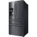 Samsung - Bespoke 29 Cu. Ft. 4-Door French Door Smart Refrigerator with Family Hub - Charcoal Glass/Stainless Steel--6584398