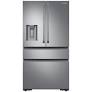 Samsung - 22.7 Cu. Ft. 4-Door Flex French Door Counter-Depth Fingerprint Resistant Refrigerator - Stainless Steel