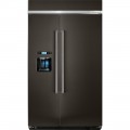 KitchenAid - 29.5 Cu. Ft. Side-by-Side Built-In Refrigerator - Black stainless steel