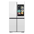 Samsung - Bespoke 29 Cu. Ft. 4-Door Flex French Door Smart Refrigerator with AI Family Hub+ and AI Vision Inside --White Glass