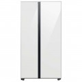 Samsung - BESPOKE Side-by-Side Counter Depth Smart Refrigerator with Beverage Center - White Glass