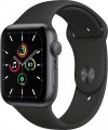 Apple Geek Squad Certified Refurbished Watch SE (GPS) 44mm Space Gray Aluminum Case with Black Sport Band - Space Gray