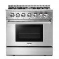 Thor Kitchen - 5.2 cu. ft. Freestanding Dual Fuel Liquid Propane Range - Stainless Steel