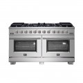 Forno Appliances - Capriasca Alta Qualita 8.64 Cu. Ft. Double Oven Gas Range - Stainless Steel