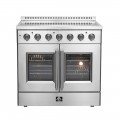 Forno Appliances - Galiano Alta Qualita 5.36 Cu. Ft. Freestanding Electric Range with French Doors and True Convection Oven - Stainless Steel