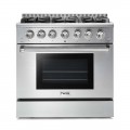 Thor Kitchen - 5.2 cu. ft. Freestanding Liquid Propane Gas Convection Range - Stainless Steel