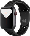 Apple - Geek Squad Certified Refurbished Apple Watch Nike Series 5 (GPS + Cellular) 44mm Aluminum Case with Nike Sport Band - Space Gray Aluminum