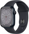 Apple Geek Squad Certified Refurbished Watch Series 8 (GPS) 41mm Aluminum Case with Midnight Sport Band - S/M - Midnight