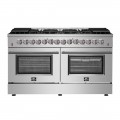 Forno Appliances - Galiano Alta Qualita 8.64 cu. ft. Freestanding Double Oven Dual Fuel Range with Convection Oven - Stainless Steel