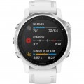 Garmin - fēnix 6S Smartwatch 42mm Fiber-Reinforced Polymer - White with White Silicone Band