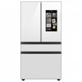 Samsung - BESPOKE 23 cu. ft. 4-Door French Door Counter Depth Smart Refrigerator with Family Hub - White Glass