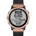 Garmin - fēnix 6S Sapphire Smartwatch 42mm Fiber-Reinforced Polymer - Rose Gold-tone with Heathered Black Nylon Band