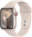 Apple Watch Series 9 (GPS + Cellular) 41mm Starlight Aluminum Case with Starlight Sport Band - S/M - Starlight