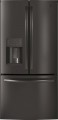 GE - 17.5 Cu. Ft. French Door Counter-Depth Refrigerator Black stainless steel