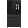 Samsung - BESPOKE 23 cu. ft. French Door Counter Depth Smart Refrigerator with Family Hub - Matte Black Steel