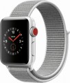 Apple Watch Series 3 (GPS + Cellular), 38mm Silver Aluminum Case with Seashell Sport Loop - Silver Aluminum