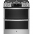 GE Profile - 6.7 Cu. Ft. Slide-In Double Oven Gas True Convection Range with Steam Self-Clean, No Preheat Air Fry and WiFi - Stainless Steel