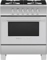 Fisher & Paykel - Classic Series 3.5 Cu. Ft. Freestanding Gas True Convection Range - Brushed Stainless Steel/Black Glass