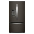 Whirlpool - 23.8 Cu. Ft. French Door Smart Refrigerator with Auto-Humidity Crispers - Black Stainless Steel