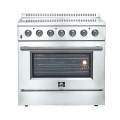 Forno Appliances - Galiano Alta Qualita 5.36 Cu. Ft. Freestanding Electric Range with True Convection Oven - Stainless Steel