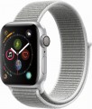 Apple - Apple Watch Series 4 (GPS), 40mm Silver Aluminum Case with Seashell Sport Loop - Silver Aluminum