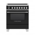 Fisher & Paykel - Classic Series 3.5 Cu. Ft. Freestanding Electric Induction True Convection Range with Self-Cleaning - Black