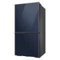 Samsung - BESPOKE 29 cu. ft. 4-Door Flex French Door Smart Refrigerator with Customizable Panel Colors - Navy Glass