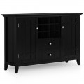 Simpli Home - Bedford Sideboard Buffet and Wine Rack - Black