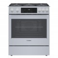 Bosch - Benchmark Series 4.6 Cu. Ft. Slide-In Dual Fuel Convection Range with Self-Cleaning - Stainless Steel