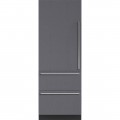 Sub-Zero - Designer 15.6 Cu. Ft. Bottom-Freezer Built-In Refrigerator with Internal Dispenser - Custom Panel Ready