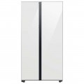 Samsung - BESPOKE Side-by-Side Smart Refrigerator with Beverage Center - White Glass