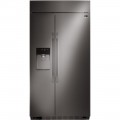 LG - STUDIO 25.6 Cu. Ft. Side-by-Side Built-In Refrigerator - Black stainless steel