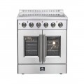 Forno Appliances - Galiano Alta Qualita 4.32 Cu. Ft. Freestanding Electric Range with French Doors and True Convection Oven - Stainless Steel